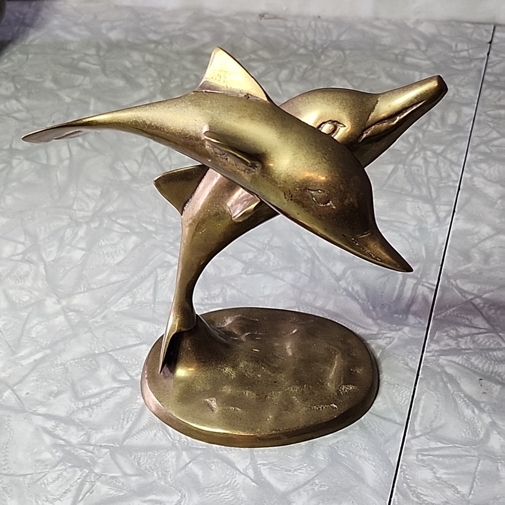 Brass Dolphin Sculpture